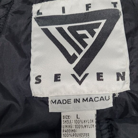 Lift Seven Black Front Zip Adjustable Lined Padded Snow Bib Pants Large L - Picture 3 of 14